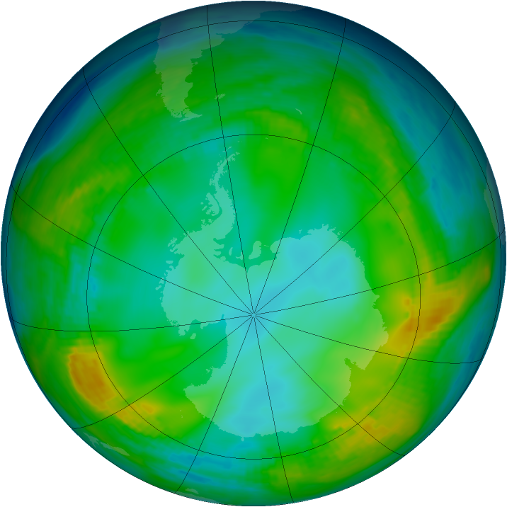 Antarctic ozone map for 30 May 1980